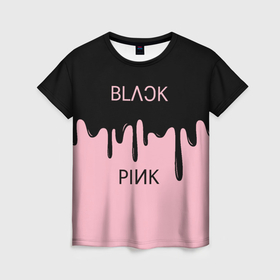 Женская футболка 3D с принтом Blackpink   краски в Тюмени, 100% полиэфир ( синтетическое хлопкоподобное полотно) | прямой крой, круглый вырез горловины, длина до линии бедер | 