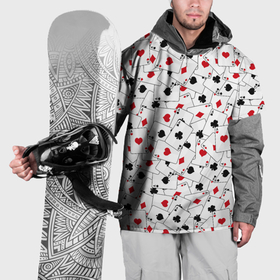 Накидка на куртку 3D с принтом Карточные тузы в Кировске, 100% полиэстер |  | 