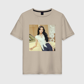 Женская футболка хлопок Oversize с принтом Blackpink Jisoo Car в Тюмени, 100% хлопок | свободный крой, круглый ворот, спущенный рукав, длина до линии бедер
 | 