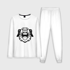 Мужская пижама с лонгсливом хлопок с принтом Веселая собака в Тюмени,  |  | Тематика изображения на принте: 