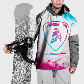 Накидка на куртку 3D с принтом Lamborghini neon gradient style в Петрозаводске, 100% полиэстер |  | Тематика изображения на принте: 