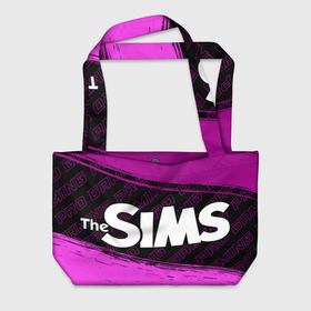 Пляжная сумка 3D с принтом The Sims pro gaming: надпись и символ в Кировске, 100% полиэстер | застегивается на металлическую кнопку; внутренний карман застегивается на молнию. Стенки укреплены специальным мягким материалом, чтобы защитить содержимое от несильных ударов
 | 