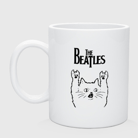 Кружка керамическая с принтом The Beatles   rock cat , керамика | объем — 330 мл, диаметр — 80 мм. Принт наносится на бока кружки, можно сделать два разных изображения | Тематика изображения на принте: 