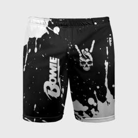 Мужские шорты спортивные с принтом David Bowie и рок символ на темном фоне в Тюмени,  |  | 