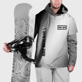 Накидка на куртку 3D с принтом Nine Inch Nails glitch на светлом фоне: надпись, символ в Санкт-Петербурге, 100% полиэстер |  | Тематика изображения на принте: 