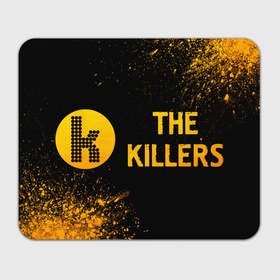 Прямоугольный коврик для мышки с принтом The Killers   gold gradient: надпись и символ в Курске, натуральный каучук | размер 230 х 185 мм; запечатка лицевой стороны | Тематика изображения на принте: 