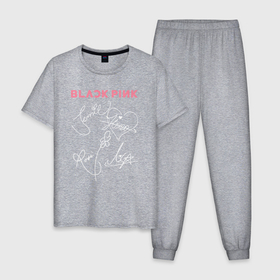Мужская пижама хлопок с принтом Blackpink автограф в Курске, 100% хлопок | брюки и футболка прямого кроя, без карманов, на брюках мягкая резинка на поясе и по низу штанин
 | 