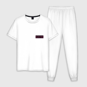 Мужская пижама хлопок с принтом Логотип Блек Пинк   мини в Белгороде, 100% хлопок | брюки и футболка прямого кроя, без карманов, на брюках мягкая резинка на поясе и по низу штанин
 | 