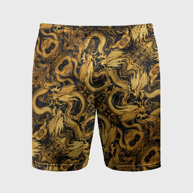 Мужские шорты спортивные с принтом Золотые китайские драконы ,  |  | 