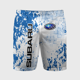 Мужские шорты спортивные с принтом Subaru blue logo в Белгороде,  |  | 