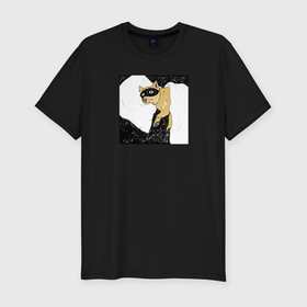 Мужская футболка хлопок Slim с принтом Спящая собака в Кировске, 92% хлопок, 8% лайкра | приталенный силуэт, круглый вырез ворота, длина до линии бедра, короткий рукав | 