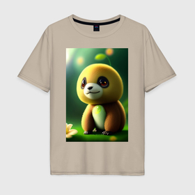 Мужская футболка хлопок Oversize с принтом покемон ленивец в Тюмени, 100% хлопок | свободный крой, круглый ворот, “спинка” длиннее передней части | 