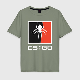 Мужская футболка хлопок Oversize с принтом CS spider в Белгороде, 100% хлопок | свободный крой, круглый ворот, “спинка” длиннее передней части | 