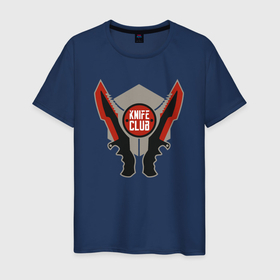 Мужская футболка хлопок с принтом Knife club CS в Петрозаводске, 100% хлопок | прямой крой, круглый вырез горловины, длина до линии бедер, слегка спущенное плечо. | 