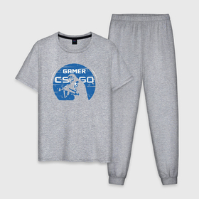 Мужская пижама хлопок с принтом Counter strike game в Петрозаводске, 100% хлопок | брюки и футболка прямого кроя, без карманов, на брюках мягкая резинка на поясе и по низу штанин
 | 