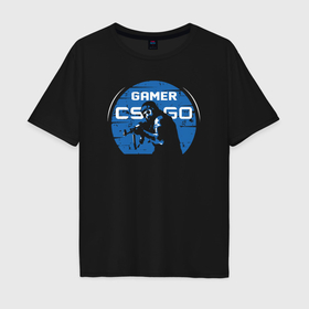 Мужская футболка хлопок Oversize с принтом Counter strike game в Санкт-Петербурге, 100% хлопок | свободный крой, круглый ворот, “спинка” длиннее передней части | 