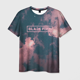 Мужская футболка 3D с принтом Blackpink   pink clouds в Курске, 100% полиэфир | прямой крой, круглый вырез горловины, длина до линии бедер | 