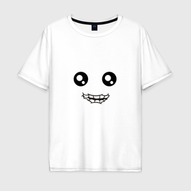 Мужская футболка хлопок Oversize с принтом Криповый милый смайл с улыбкой , 100% хлопок | свободный крой, круглый ворот, “спинка” длиннее передней части | 