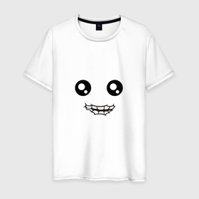 Мужская футболка хлопок с принтом Криповый милый смайл с улыбкой в Курске, 100% хлопок | прямой крой, круглый вырез горловины, длина до линии бедер, слегка спущенное плечо. | 