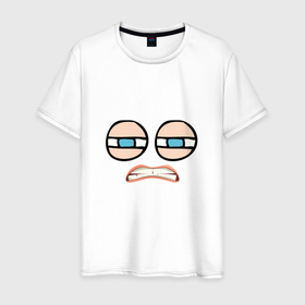 Мужская футболка хлопок с принтом Недовольный злой смайл мизантроп в Екатеринбурге, 100% хлопок | прямой крой, круглый вырез горловины, длина до линии бедер, слегка спущенное плечо. | 