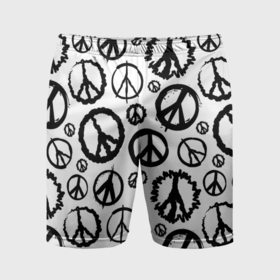 Мужские шорты спортивные с принтом Many peace logo в Кировске,  |  | 
