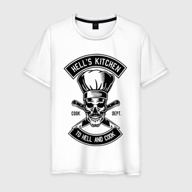 Мужская футболка хлопок с принтом Hells kitchen , 100% хлопок | прямой крой, круглый вырез горловины, длина до линии бедер, слегка спущенное плечо. | 