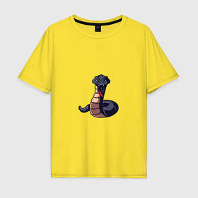 Мужская футболка хлопок Oversize с принтом Векторная змея в Кировске, 100% хлопок | свободный крой, круглый ворот, “спинка” длиннее передней части | Тематика изображения на принте: 