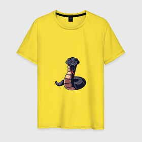 Мужская футболка хлопок с принтом Векторная змея в Кировске, 100% хлопок | прямой крой, круглый вырез горловины, длина до линии бедер, слегка спущенное плечо. | 