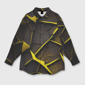 Мужская рубашка oversize 3D с принтом Угольные разломы в Кировске,  |  | 