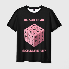 Мужская футболка 3D с принтом Blackpink Square up в Тюмени, 100% полиэфир | прямой крой, круглый вырез горловины, длина до линии бедер | 
