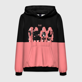 Мужская толстовка 3D с принтом BLACK PINK на черно розовом в городе Новоалтайск, 100% полиэстер | двухслойный капюшон со шнурком для регулировки, мягкие манжеты на рукавах и по низу толстовки, спереди карман-кенгуру с мягким внутренним слоем. | 