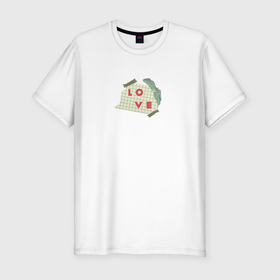 Мужская футболка хлопок Slim с принтом Коллаж Любовь на бумаге в Тюмени, 92% хлопок, 8% лайкра | приталенный силуэт, круглый вырез ворота, длина до линии бедра, короткий рукав | Тематика изображения на принте: 