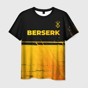Мужская футболка 3D с принтом Berserk   gold gradient: символ сверху в Кировске, 100% полиэфир | прямой крой, круглый вырез горловины, длина до линии бедер | 