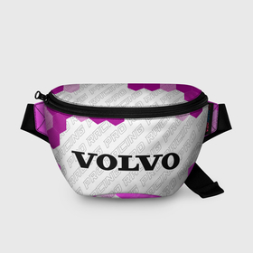 Поясная сумка 3D с принтом Volvo pro racing: надпись и символ в Санкт-Петербурге, 100% полиэстер | плотная ткань, ремень с регулируемой длиной, внутри несколько карманов для мелочей, основное отделение и карман с обратной стороны сумки застегиваются на молнию | 