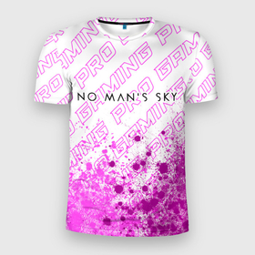 Мужская футболка 3D Slim с принтом No Mans Sky pro gaming: символ сверху в Екатеринбурге, 100% полиэстер с улучшенными характеристиками | приталенный силуэт, круглая горловина, широкие плечи, сужается к линии бедра | 