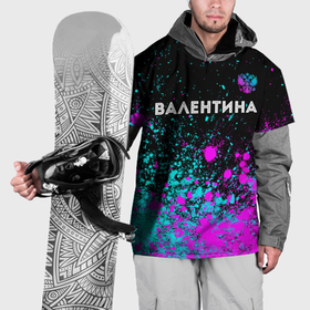 Накидка на куртку 3D с принтом Валентина и неоновый герб России: символ сверху в Кировске, 100% полиэстер |  | 