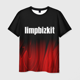 Мужская футболка 3D с принтом Limp Bizkit red plasma в Кировске, 100% полиэфир | прямой крой, круглый вырез горловины, длина до линии бедер | Тематика изображения на принте: 