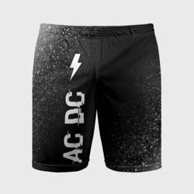 Мужские шорты спортивные с принтом AC DC glitch на темном фоне: по вертикали в Кировске,  |  | 