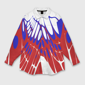 Мужская рубашка oversize 3D с принтом Лучи   белый синий красный   Хуф и Ся в Рязани,  |  | 