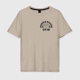 Мужская футболка хлопок Oversize с принтом Power house в Тюмени, 100% хлопок | свободный крой, круглый ворот, “спинка” длиннее передней части | 