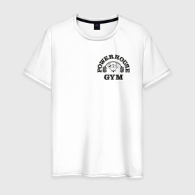 Мужская футболка хлопок с принтом power house в Кировске, 100% хлопок | прямой крой, круглый вырез горловины, длина до линии бедер, слегка спущенное плечо. | 