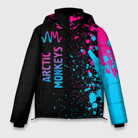 Мужская зимняя куртка 3D с принтом Arctic Monkeys   neon gradient: по вертикали , верх — 100% полиэстер; подкладка — 100% полиэстер; утеплитель — 100% полиэстер | длина ниже бедра, свободный силуэт Оверсайз. Есть воротник-стойка, отстегивающийся капюшон и ветрозащитная планка. 

Боковые карманы с листочкой на кнопках и внутренний карман на молнии. | Тематика изображения на принте: 
