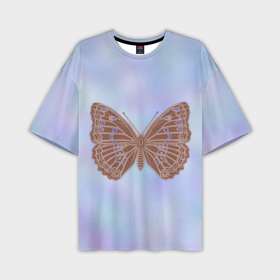 Мужская футболка oversize 3D с принтом Бабочка пастельных тонов в Белгороде,  |  | 