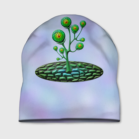 Шапка 3D с принтом Инопланетная растительная жизнь в Петрозаводске, 100% полиэстер | универсальный размер, печать по всей поверхности изделия | 