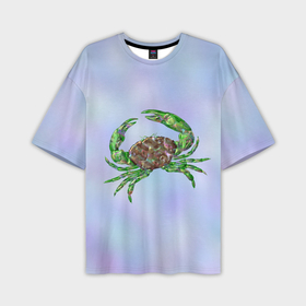 Мужская футболка oversize 3D с принтом Краб морская жизнь ,  |  | Тематика изображения на принте: 