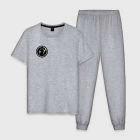 Мужская пижама хлопок с принтом Invictus Gaming лого , 100% хлопок | брюки и футболка прямого кроя, без карманов, на брюках мягкая резинка на поясе и по низу штанин
 | Тематика изображения на принте: 