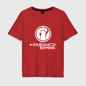 Мужская футболка хлопок Oversize с принтом Invictus Gaming logo в Белгороде, 100% хлопок | свободный крой, круглый ворот, “спинка” длиннее передней части | Тематика изображения на принте: 