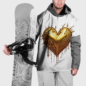Накидка на куртку 3D с принтом Золотое сердце в Тюмени, 100% полиэстер |  | Тематика изображения на принте: 