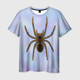 Мужская футболка 3D с принтом Птицеед паук в Новосибирске, 100% полиэфир | прямой крой, круглый вырез горловины, длина до линии бедер | 