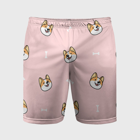 Мужские шорты спортивные с принтом Pink corgi в Екатеринбурге,  |  | 